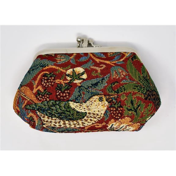 Tapestry Double Compartment Coin Purse - Strawberry Thief