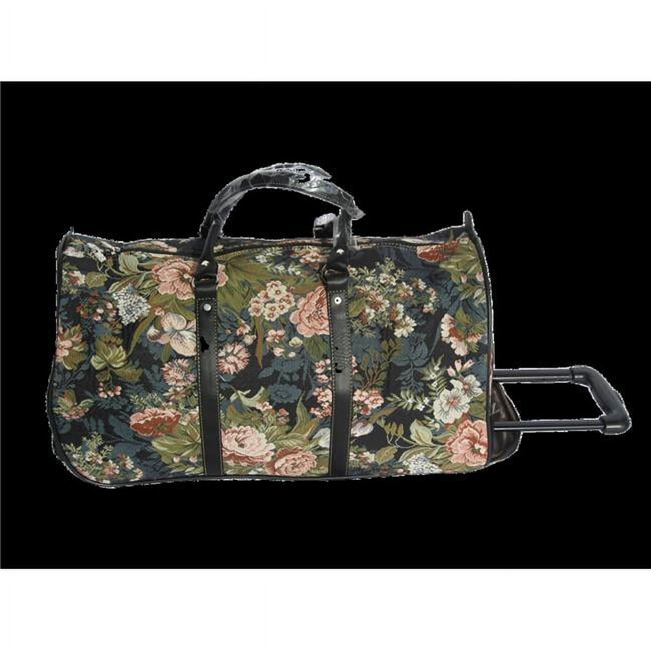 Tapestry Duffle Bag with Handle Wheels Blossom