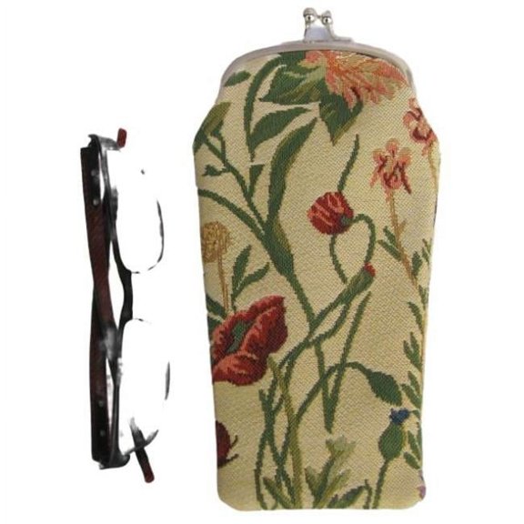 Tapestry Eyeglass Bag with Clasp - Morning Garden