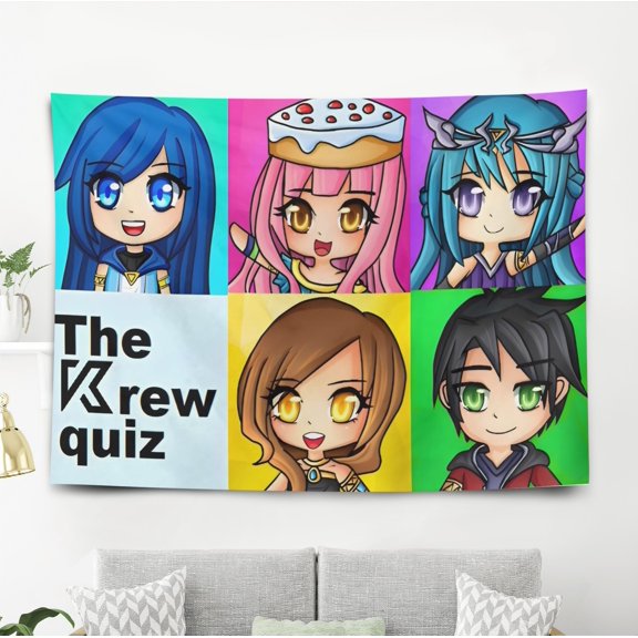 Tapestry Funneh Krew for Teen Girls Bedroom Aesthetic Wall Hanging Art Poster for Kids Living Room College Dorm Home Decor Arts, 60 x 40 inch
