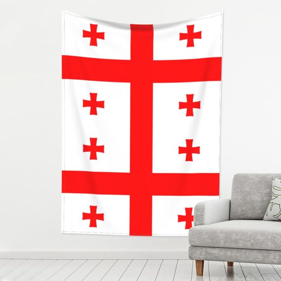 Tapestry Georgian Flag Tapestry Wall Hanging For Bedroom Living Room Dorm Decor 80x60 Inch