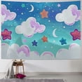 thumbnail image 1 of Tapestry Hand Drawing Pattern Cloudsstarsmoons Summer Raindrops Children with Abstract Moon Design Textures Tapestry Wall Hanging Blanket Wall Bedroom Decor ,Multiple specifications, 1 of 6
