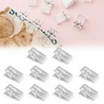 thumbnail image 1 of Tapestry Hanging Clips, 10 Pcs Clear Wall Stick-On Hooks, 0.5x1x0.5 inch Self-Adhesive Spring Clamps, Photo Poster Plastic Hanging Spring Light Fastener for Office Decoration,NO-Adhesive, 1 of 8