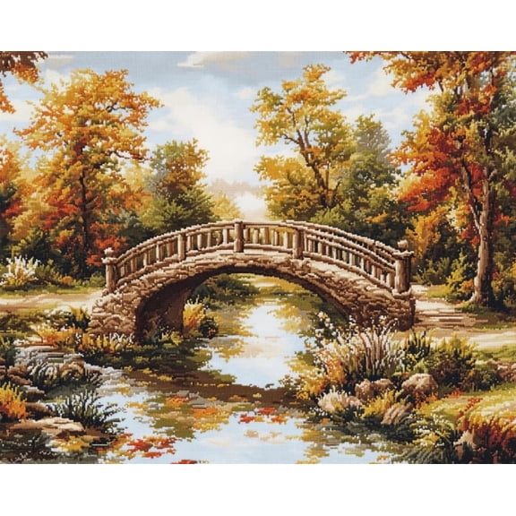 Tapestry Kits,Scenic Bridge 38 X 52 Cm Latch Hook Kits For Adults Beginners Latch Hook Rug Kit For Home Dcor, Diy Rug Making Kit For Adults With Printed Patterns, Canvas Yarn Latch Hook Kit
