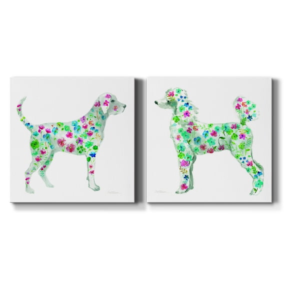 Tapestry Labrador - Premium Gallery Wrapped Canvas - Ready to Hang Set of 2 - 10 x 10 Each