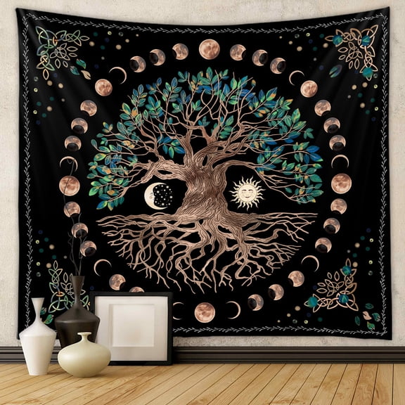 Tapestry Moon Tree Art Tapestries Living Room Bedroom Wall Hanging Home Decor 59"x79"