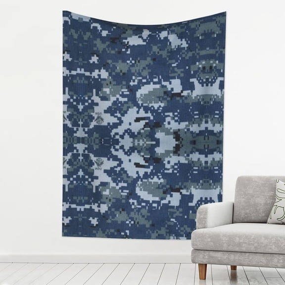 Tapestry Navy Blue Digital Camouflage Tapestry Wall Hanging For Bedroom Living Room Dorm Decor 80x60 Inch