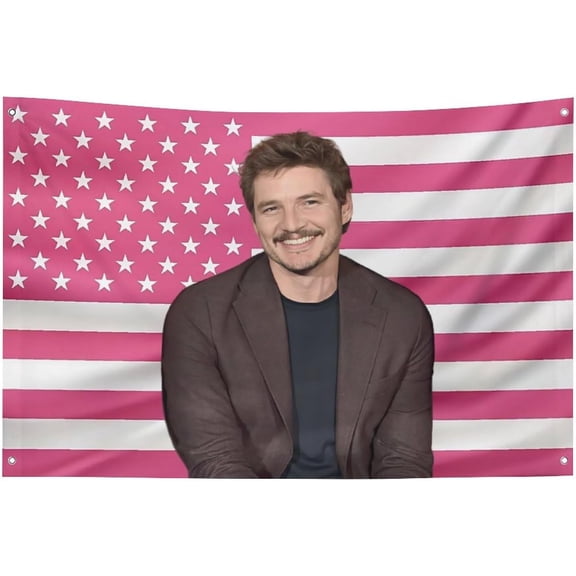 Tapestry Pedro Pascal Funny Pink American Garden Pa-scal Flags for outside 3x5 ft Cute Summer Yard Flag Movie Tapestry Blanket Posters Merch Aesthetic Decor Suitable for Bedroom House Room