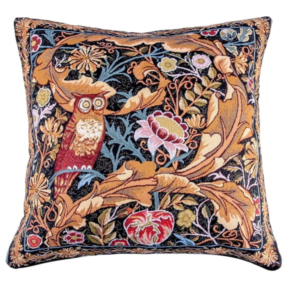 Tapestry Pillow, Decorative Pillow, Perfect Boho Decor for Sofa, Couch, Living Room, Bedroom, Sofa Cushion 18 х 18" (45 х 45 cm) (Owl)