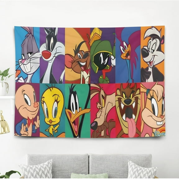 Tapestry Poster Baby Looney Tunes Wall Hanging Art Decor for Living Room Bedroom Dorm Birthday Gift for Kids 60 x 40 inch