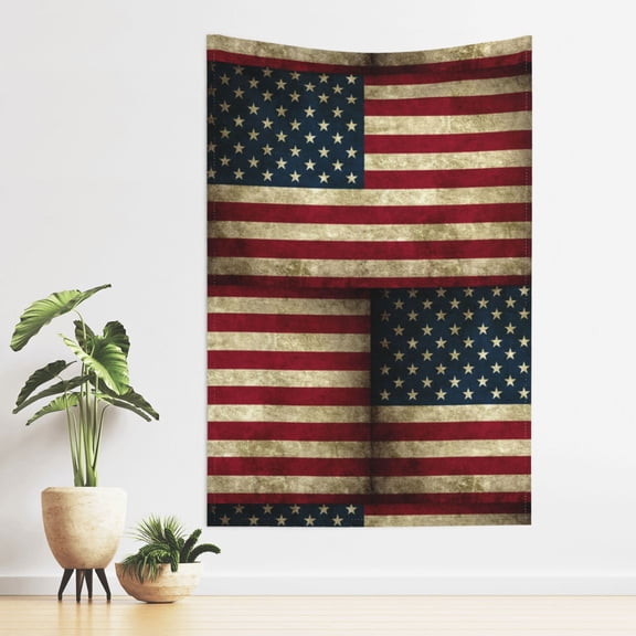 Tapestry Retro Us America Flag Tapestries For Bedroom Living Room Dorm Party Wall Decor (40" X 60")