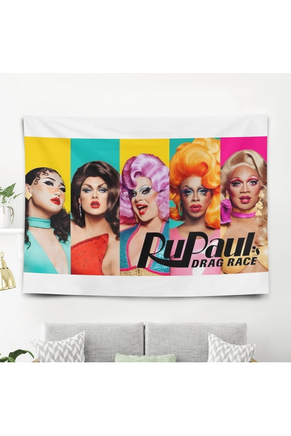 Tapestry Rupaul for Teen Girls Bedroom Aesthetic Wall Hanging Art Poster for Kids Living Room College Dorm Home Decor Arts, 80 x 60 inch