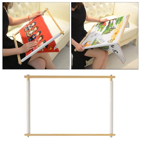 Tapestry Sewing Scroll Wooden Holder Universal Embroidery Stitch Quilting Tool for Embroidery, Quilting, Needlepoint, Painting 39x48cm