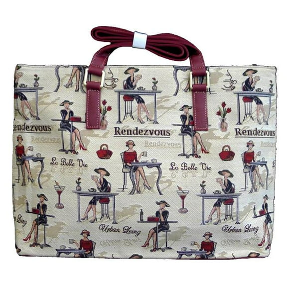 Tapestry Shoulder Purse with Zipper - Rendezvous