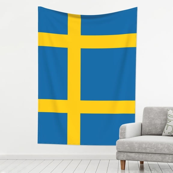 Tapestry Swedish Flag Tapestry Wall Hanging For Bedroom Living Room Dorm Decor 80x60 Inch
