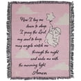 thumbnail image 1 of Dicksons Now I Lay Me Down To Sleep Pink 38 x 48 Inch Cotton Fringe Throw Blanket, 1 of 1
