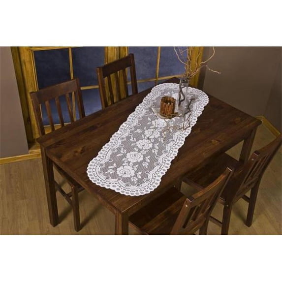 Tapestry Trading 16 x 72 in. European Lace Table Runner- Ivory