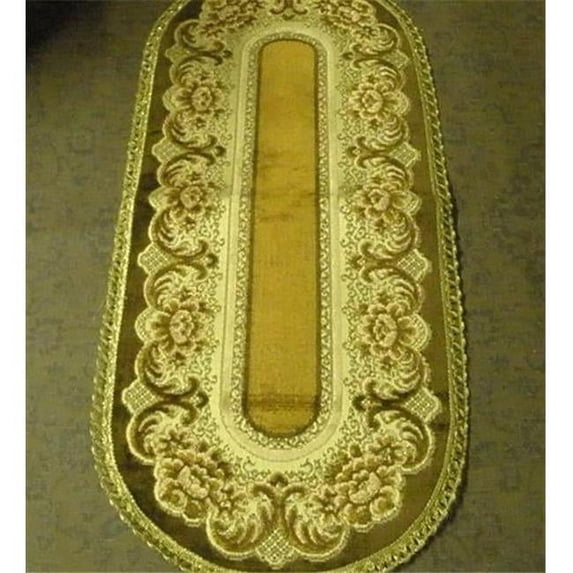 Tapestry Trading V1472BR 14 x 72 inch Begium Table Runner Verona, Brown