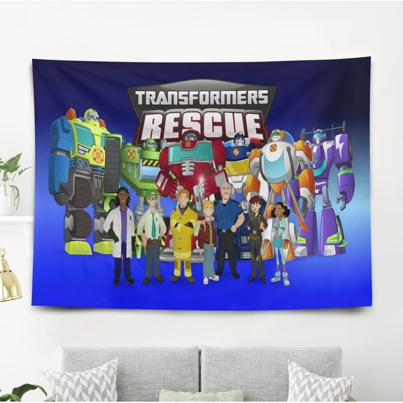 Tapestry for Transformers Rescue Bots wall hanging Bedroom Dorm Wall Art Funny Backgrounds Banner Party Poster Decorations Kids Girls Teens Gifts Funny 40×60 inch