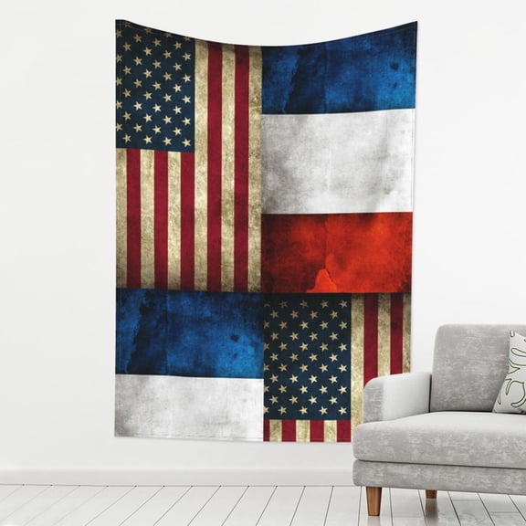 Tapestry United-States Russian Flag Tapestry Wall Hanging For Bedroom Living Room Dorm Decor 80x60 Inch