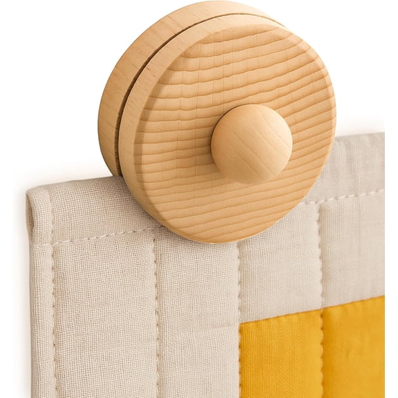 Tapestry Wall Hangers Clips 4 Pack - Quilt Hanger for Wall for Display, Quilt Rack - Rug Hangers for Walls, Round Clamps for Blankets and Other Textile (Natural)