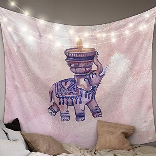 Tapestry Wall Hanging Africa Theme Sunset Elephant Tapestries Aesthetic Tapestry for Bedroom
