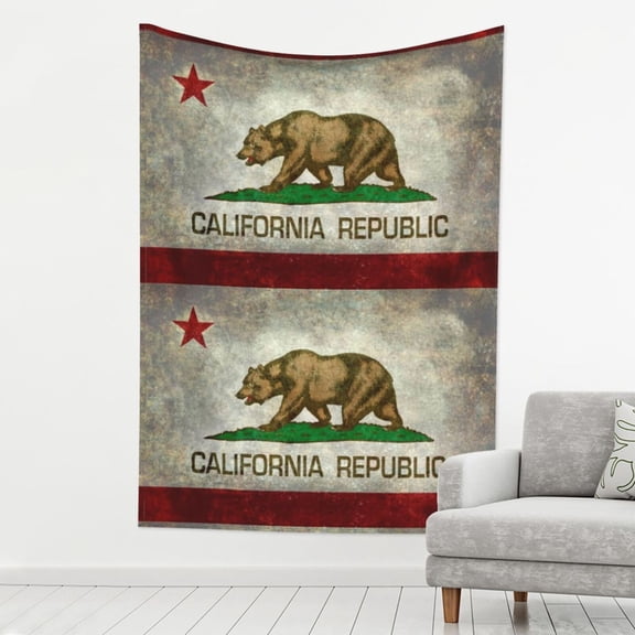 Tapestry Wall Hanging California Republic Flag Decoration Tapestry For Bedroom Living Room Backdrop 80 X 60 Inch