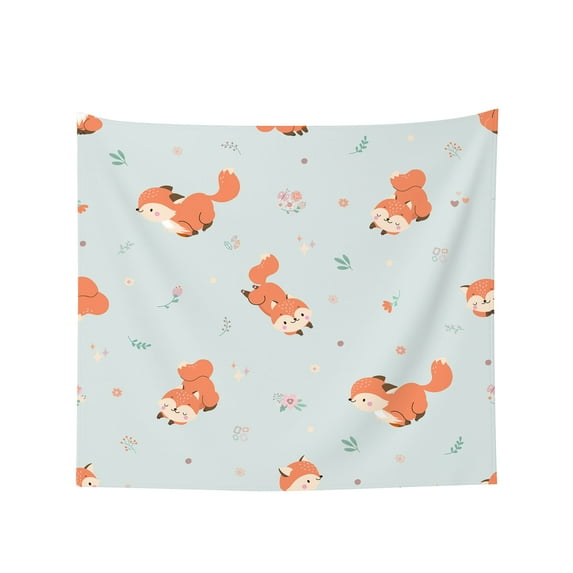 Tapestry Wall Hanging Cartoon Foxes Wildlife Tapestries Home Decor for Bedroom Aesthetic 60 X51 IN