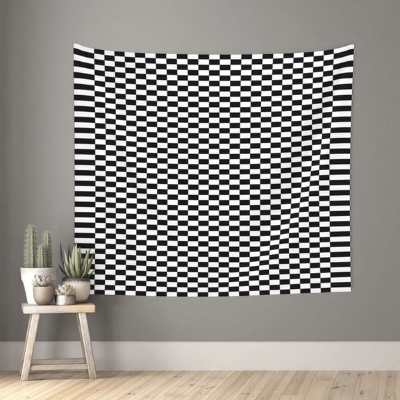 Tapestry Wall Hanging Chess Checkerboard Wall Poster Tapestries For Bedroom Living Room Office Wall Decor 60x51in