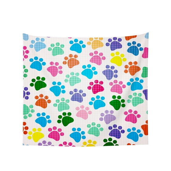 Tapestry Wall Hanging Dogs Foot Prints Tapestries Home Decor for Bedroom Aesthetic 60 X40 IN