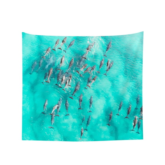 Tapestry Wall Hanging Dolphin Swimming Tropical Tapestries Home Decor for Bedroom Aesthetic 60 X90 IN