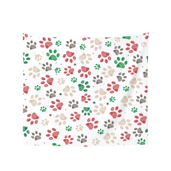 Tapestry Wall Hanging Doodle Paw Prints Stars Tapestries Home Decor for Bedroom Aesthetic 60 X40 IN