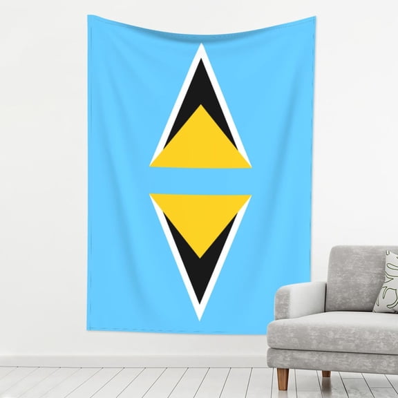 Tapestry Wall Hanging Flag Of Saint Lucia Decoration Tapestry For Bedroom Living Room Backdrop 80 X 60 Inch