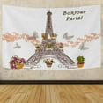 thumbnail image 1 of Tapestry Wall Hanging Paris Eiffel Tower Beautiful Flowers Butterfly Tapestry Tapestry Bright Wall Art Wall Blanket Wall Decor for Bedroom Living Room Dorm Decor（80 x 60 inch） Home Decor Gifts, 1 of 7