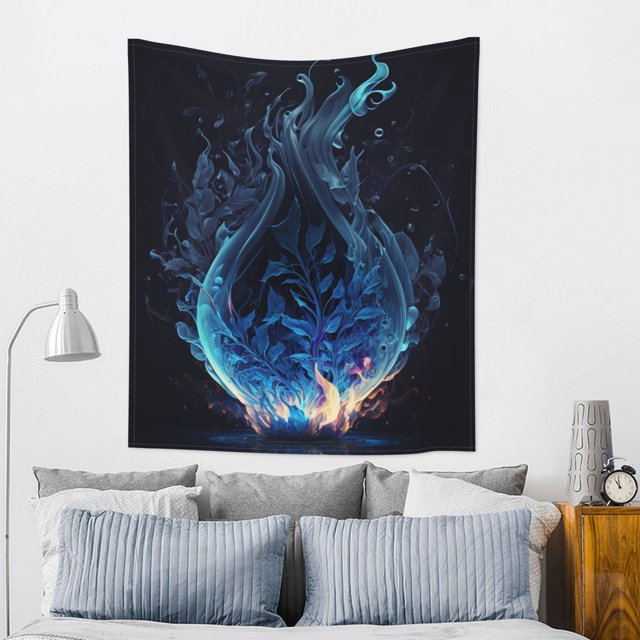 Tapestry Wall Hanging Tapestries 60 x 51 Inch Home Decor blue Flame