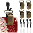 thumbnail image 1 of Tapestry Wall Hook, Heavy Duty Non Slip Large Wall Mount Clamp Fastener for Blanket Rug Quilt Wall Fixation Brown, 1 of 4
