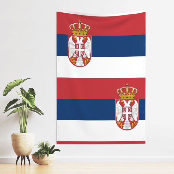Tapestry Wave Serbian Flag Tapestries For Bedroom Living Room Dorm Party Wall Decor (40" X 60")