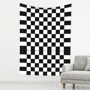 Tapestry White And Black Checkered Pattern Tapestry Wall Hanging For Bedroom Living Room Dorm Decor 80x60 Inch