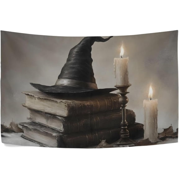 Tapestry Witch Gothic Book Candle Wall Hanging Tapestry Funny Personalized Tapestry for Bedroom Dorm Art Home Decor Tapestry Aesthetic 90 x 60