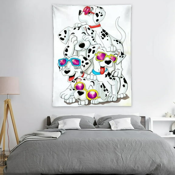 Tapestry for 101 Dalmatians Bedroom Dorm wall hanging Funny Poster Backgrounds Wall Art Decorations Kids Girls Teens Gifts Cute 60×40 inch