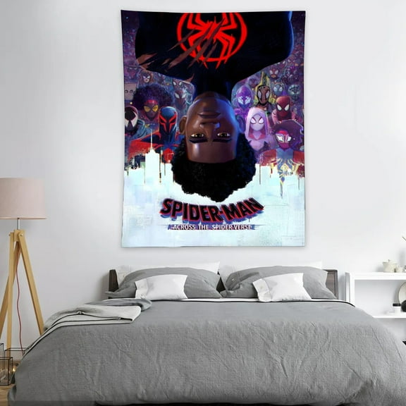 Tapestry for Across the Spider-Verse Bedroom Dorm wall hanging Poster Backgrounds Wall Art Decorations Kids Girls Teens Gifts Funny 40×30 inch