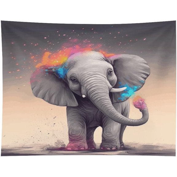 Tapestry for Bedroom, Animal Cartoon Elephant Print Room Decor, Unique Tapestries Wall Hanging for Bedroom Dorm Living Room 30x40 Inch