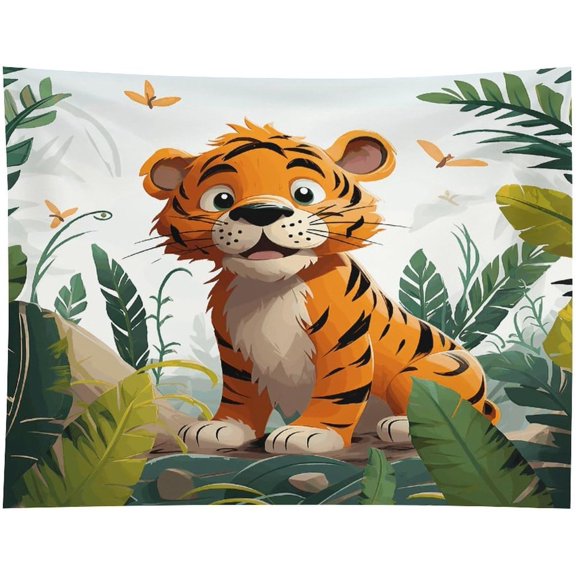 Tapestry for Bedroom, Cartoon Tiger Print Room Decor, Unique Tapestries Wall Hanging for Bedroom Dorm Living Room 30x40 Inch