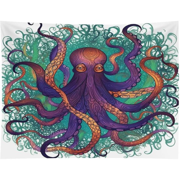 Tapestry for Bedroom, Colorful Octopus Print Room Decor, Unique Tapestries Wall Hanging for Bedroom Dorm Living Room 30x40 Inch