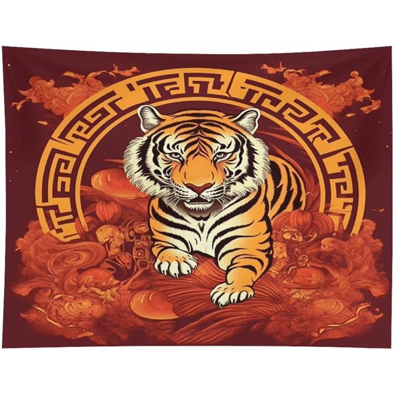 Tapestry for Bedroom, Year of The Tiger Print Room Decor, Unique Tapestries Wall Hanging for Bedroom Dorm Living Room 30x40 Inch