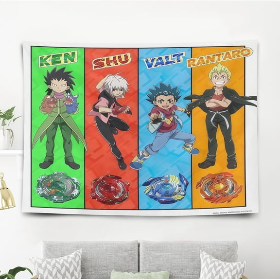 Tapestry for Beyblade Burst wall hanging Bedroom Dorm Funny Poster Backgrounds Banner Party Wall Art Decorations Kids Girls Teens Gifts 40×60 inch