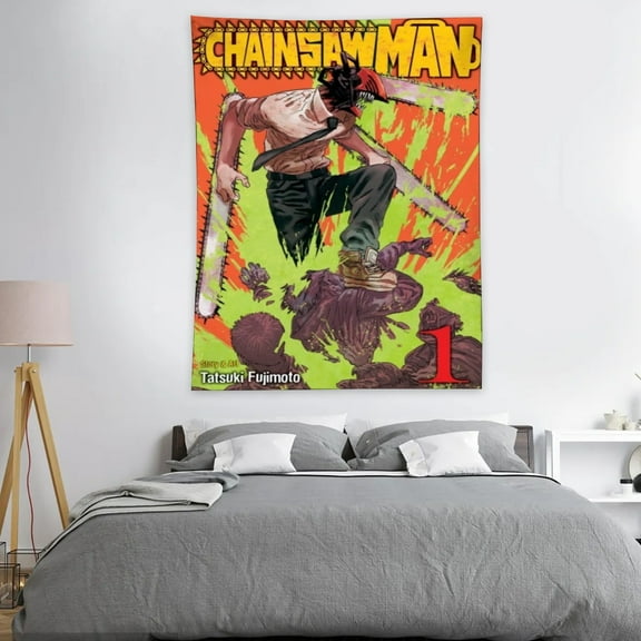 Tapestry for Chainsaw Man Bedroom Dorm wall hanging Funny Poster Backgrounds Wall Art Decorations Kids Girls Teens Gifts Cute 40×30 inch