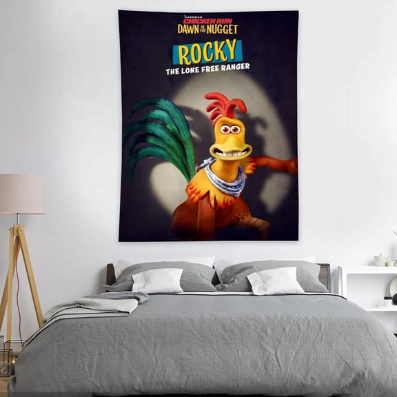 Tapestry for Chicken Run Dawn of the Nugget Bedroom Dorm wall hanging Poster Backgrounds Wall Art Decorations Kids Girls Teens Gifts Funny 40×30 inch