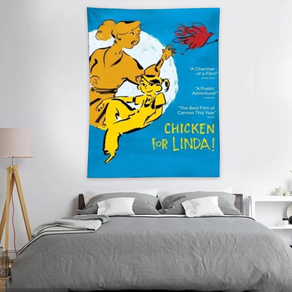 Tapestry for Chicken for Linda Bedroom Dorm wall hanging Funny Poster Backgrounds Wall Art Decorations Kids Girls Teens Gifts Cute 60×40 inch