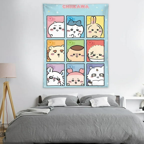 Tapestry for Chiikawa Bedroom Dorm wall hanging Poster Backgrounds Wall Art Decorations Kids Girls Teens Gifts Funny 40×30 inch